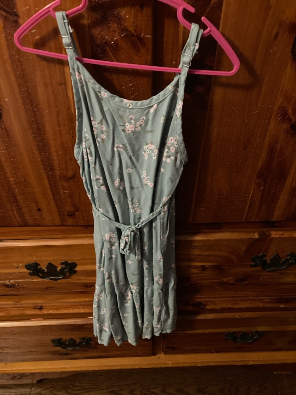 wonder nation Sage Floral Adjustable-Strap Tie-Waist Dress - Picture 1 of 3